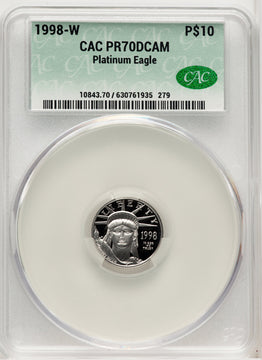 1998-W $10 Tenth-Ounce Platinum CACG PR70