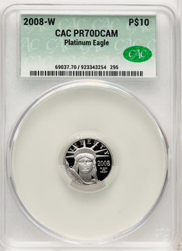 2008-W $10 Tenth-Ounce Platinum Eagle Brown Label CACG PR70