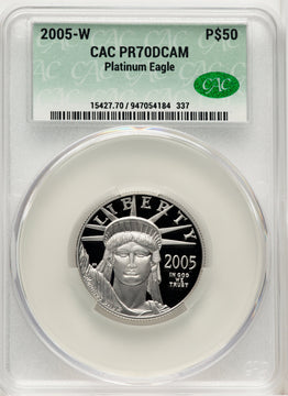 2005-W $50 Half-Ounce Platinum Eagle Statue of Liberty CACG PR70