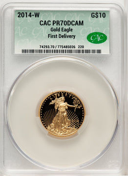2014-W $10 Quarter-Ounce Gold Eagle First Strike CACG PR70