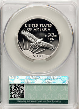 2017-W $100 One-Ounce Platinum Eagle First Delivery CACG PF70