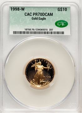 1998-W $10 Quarter-Ounce Gold Eagle CACG PR70