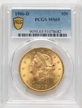 1906-D $20 Liberty Double Eagle PCGS MS65