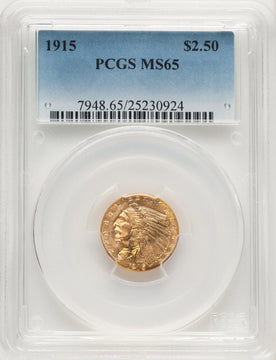 1915 $2.50 Indian Quarter Eagle PCGS MS65 (774225032)