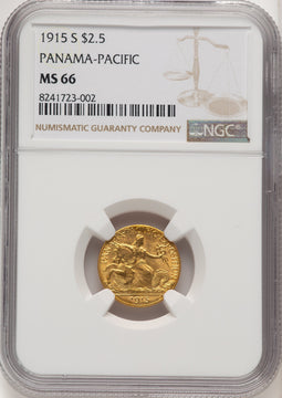 1915-S $2.50 Panama-Pacific Quarter Eagle Commemorative Gold NGC MS66 (772337005)