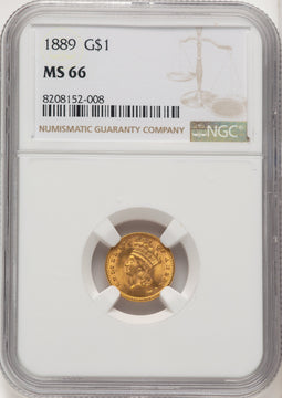 1889 G$1 Gold Dollar NGC MS66