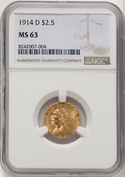 1914-D $2.50 Indian Quarter Eagle NGC MS63 (769285052)