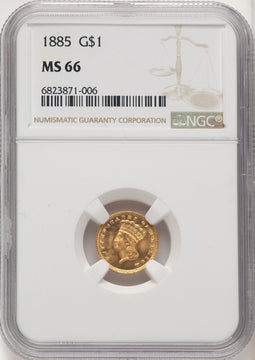 1885 G$1 Gold Dollar NGC MS66 (506965004)