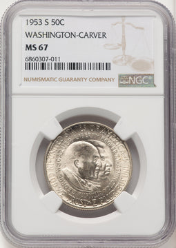 1953-S 50C Washington-Carver Commemorative Silver NGC MS67 (774753025)