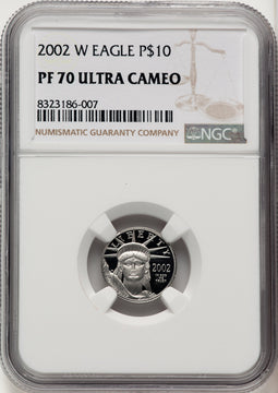 2002-W $10 Tenth-Ounce Platinum Eagle Brown Label NGC PF70 (769030010)