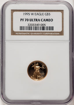 1995-W Gold American Eagle 4-Coin Set NGC PF70 Brown Label