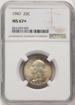1947 25C Washington Quarter NGC MS67+