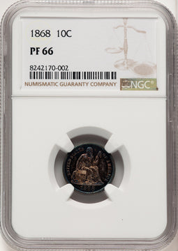 1868 10C Proof Seated Dime NGC PR66