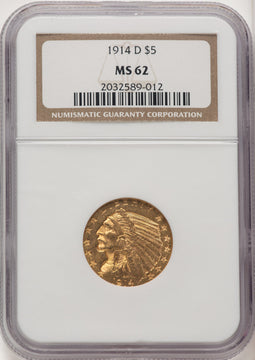1914-D $5 Indian Half Eagle NGC MS62 (774999004)