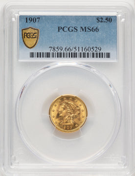 1907 $2.50 Liberty Quarter Eagle PCGS MS66 (773687056)