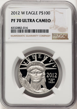 2012-W $100 One-Ounce Platinum Eagle Brown Label NGC PF70 (774692019)