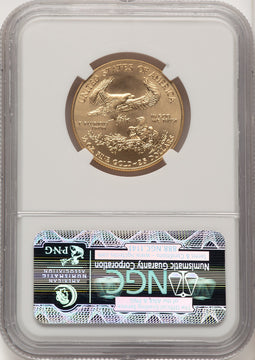2015 $25 Half-Ounce Gold Eagle ER Blue NGC MS70