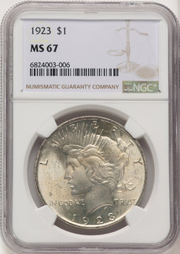 1923 Peace Dollar NGC MS67 (774667012)