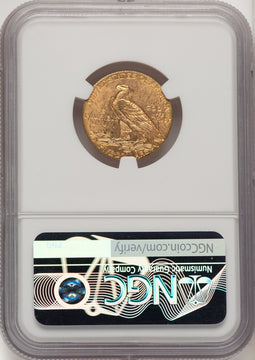 1908-D $5 Green Label Indian Half Eagle NGC MS64 (774667022)