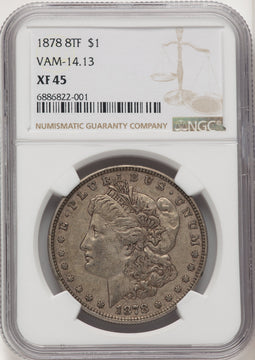 1878 8TFVAM-14.13 Morgan Dollar NGC XF45