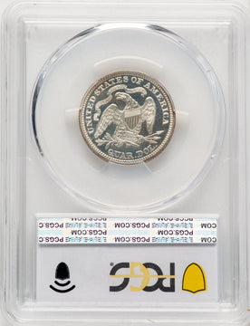 1873 25C No Arrows CA CAC Proof Seated Quarter PCGS PR66