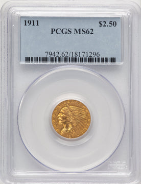 1911 $2.50 Indian Quarter Eagle PCGS MS62 (774783009)