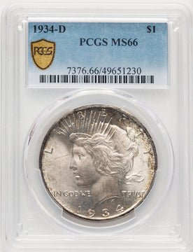 1934-D Peace Dollar PCGS MS66 (774652023)