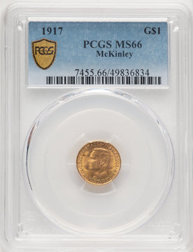 1917 G$1 McKinley Commemorative Gold PCGS MS66 (774652039)