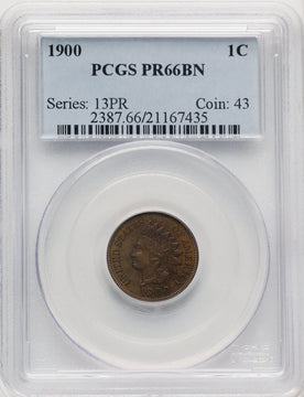 1900 1C BN Proof Indian Cent PCGS PR66