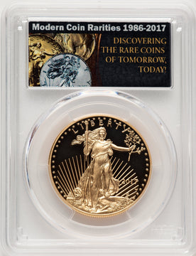 2017-W $50 One-Ounce Gold Eagle First Day of Issue Washington 225th Anniversary Label PCGS PR70