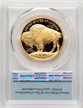 2007-W $50 One-Ounce Gold Buffalo First Strike FS Flag PCGS PR70