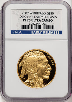 2007-W $50 One-Ounce Gold Buffalo ER NGC PF70