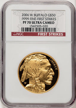 2006-W 1 Oz Gold Buffalo First Strike NGC PF70