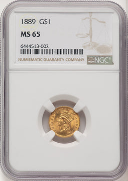 1889 G$1 Gold Dollar NGC MS65