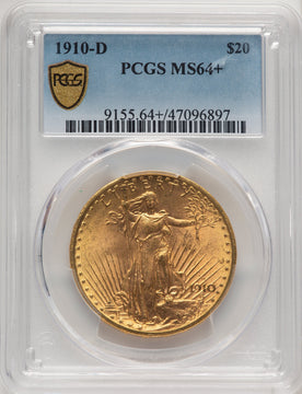 1910-D $20 Saint-Gaudens Double Eagle PCGS MS64+