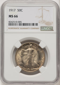 1917 50C Walking Liberty Half Dollar NGC MS66 (774734001)