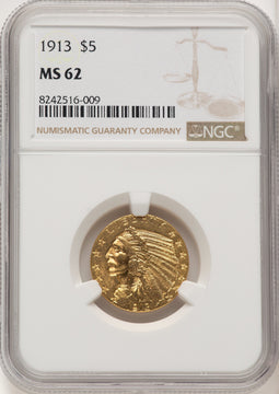1913 $5 Indian Half Eagle NGC MS62 (775274010)