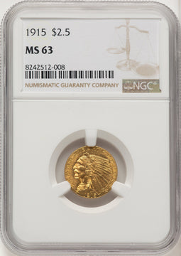 1915 $2.50 Indian Quarter Eagle NGC MS63 (774742039)