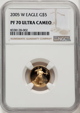 2005-W $5 Tenth-Ounce Gold Eagle Brown Label NGC PF70 (507166197)