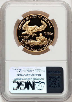 1986-W $50 One-Ounce Gold Eagle Brown Label NGC PF70 (773276013)