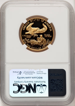 1991-P $25 Half-Ounce Gold Eagle Brown Label NGC PF70 (520087018)