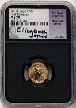 2019 $5 Gold Eagle First Strike NGC MS70 Jones