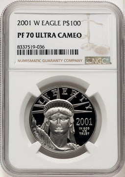 2001-W $100 One-Ounce Platinum Eagle NGC PF70