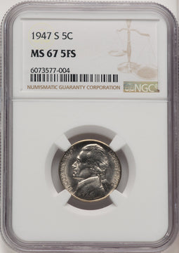 1947-S 5C FS Jefferson Nickel NGC MS67 (775690007)