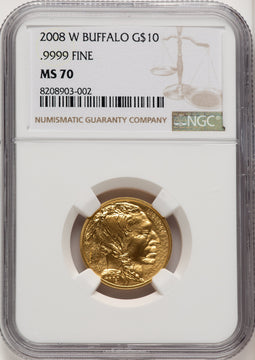 2008-W $10 Quarter-Ounce Gold Buffalo NGC MS70 (770569110)