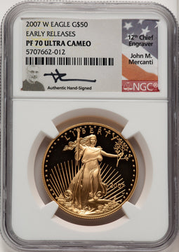 2007-W $50 One-Ounce Gold Eagle First Strike NGC PF70