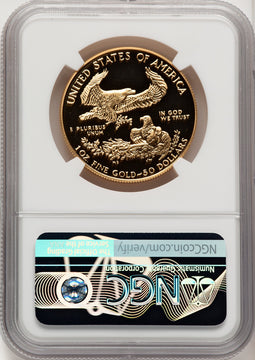 1986-W $50 One-Ounce Gold Eagle John Mercanti NGC PF70 (506930019)