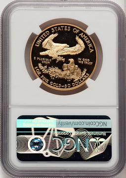 2008-W $50 One-Ounce Gold Eagle Ed Moy NGC PF70