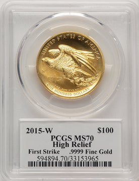 2015-W $100 American Liberty High Relief PCGS MS70 David Hall