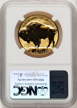 2013-W $50 One-Ounce Gold Buffalo Reverse Proof 100th Anniversary Brown Label NGC PF70 (775057030)